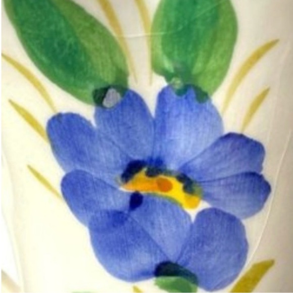 Vtg FTD Ceramic VASE Handpainted
Flowers Italy both side Handle brilliant color - Picture 3 of 14
